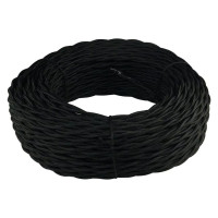Витой провод Retrika, ретро 2x1.5 черный, 20м RP-21508-20