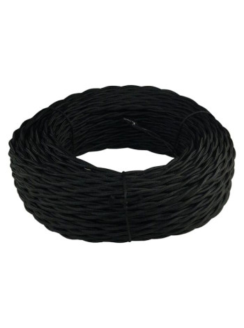Витой провод Retrika, ретро 2x1.5 черный, 20м RP-21508-20