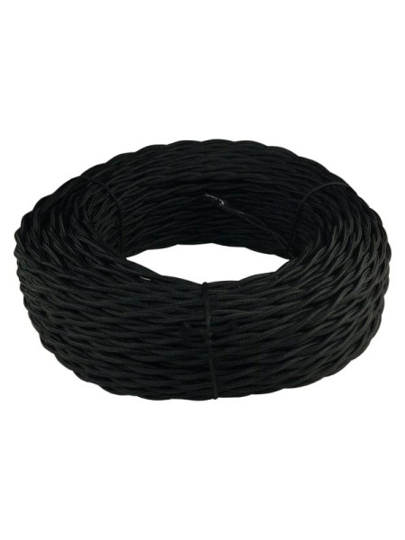 Витой провод Retrika, ретро 2x1.5 черный, 20м RP-21508-20