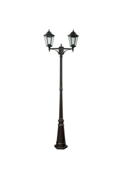 Садово-парковый светильник, Feron 6214 столб 2*100W E27 230V, черный 11078