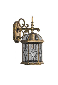 Садово-парковый светильник, шестигранный на стену вниз Feron PL131 60W E27 230V, черное золото 11335