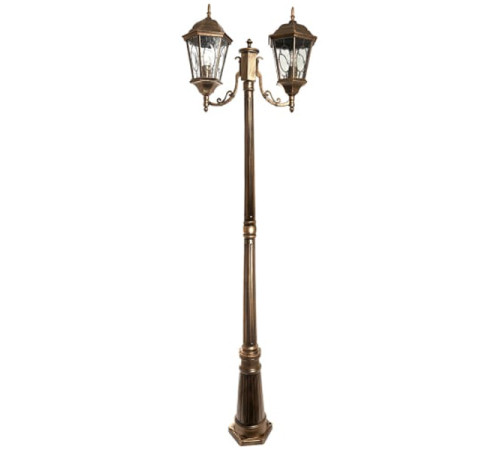 Садово-парковый светильник, столб шестигранный Feron PL157 2*60W E27 230V, черное золото 11325