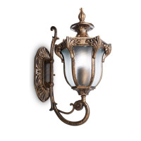 Садово-парковый светильник, шестигранный на стену вверх Feron PL4041 60W 230V E27, черное золото 11421