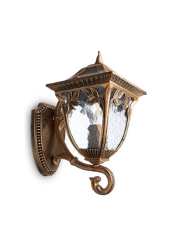 Садово-парковый светильник, четырехгранный на стену вверх Feron PL4071 60W E27 230V, черное золото 11483