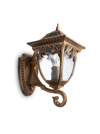 Садово-парковый светильник, четырехгранный на стену вверх Feron PL4071 60W E27 230V, черное золото 11483