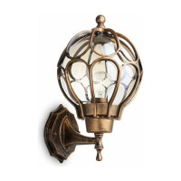 Садово-парковый светильник, круглый на стену вверх Feron PL3801 60W 230V E27, черное золото 11350