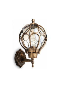 Садово-парковый светильник, круглый на стену вверх Feron PL3801 60W 230V E27, черное золото 11350