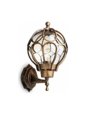 Садово-парковый светильник, круглый на стену вверх Feron PL3801 60W 230V E27, черное золото 11350