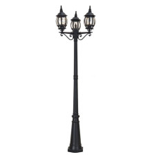 Садово-парковый светильник, Feron 8115 столб 3*100W E27 230V, черный 11214