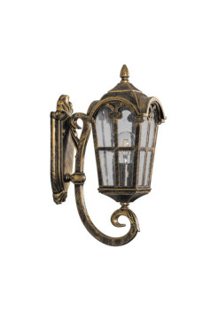 Садово-парковый светильник, четырехгранный на стену вверх Feron PL102 60W 230V E27, черное золото 11294