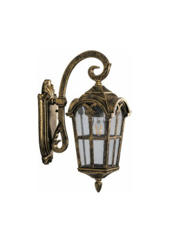 Садово-парковый светильник, четырехгранный на стену вниз Feron PL103 60W 230V E27, черное золото 11295