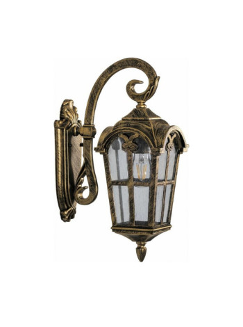 Садово-парковый светильник, четырехгранный на стену вниз Feron PL103 60W 230V E27, черное золото 11295