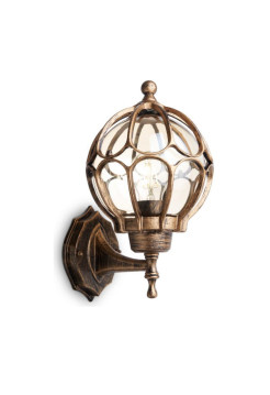 Садово-парковый светильник, круглый на стену вверх Feron PL3701 60W 230V E27, черное золото 11349