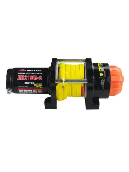 Лебедка для квадроцикла с кевларовым тросом 12В Автоспас ЛПЭ15М-С Мустанг W1401