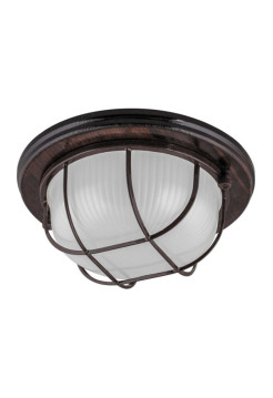 Светильник для бани и сауны Feron НБО 03-60-022 220V 60Вт Е27 IP54 дерево, орех, круг, с решеткой 11574