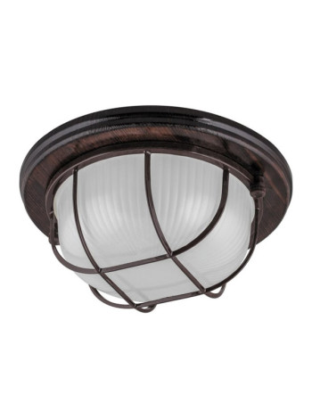 Светильник для бани и сауны Feron НБО 03-60-022 220V 60Вт Е27 IP54 дерево, орех, круг, с решеткой 11574