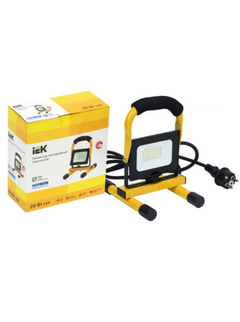 Переносной светодиодный прожектор IEK LED СДО 06-20П, 6500К, IP65, черный LPDO603-020-65-K02
