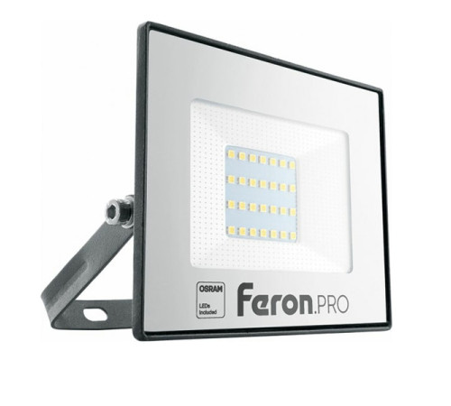 Светодиодный многоматричный прожектор Feron LL-1000, 30W, 6400К, 3000Lm, IP65, 28хOSRAM чёрный 41539