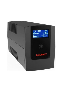 Линейно-интерактивный источник бесперебойного питания DKC 2000 ВА/1200 Вт, 1/1,2xIEC C13, 2xSchuko, USB + RJ45, LCD, 2x9Aч INFOLCD2000SI