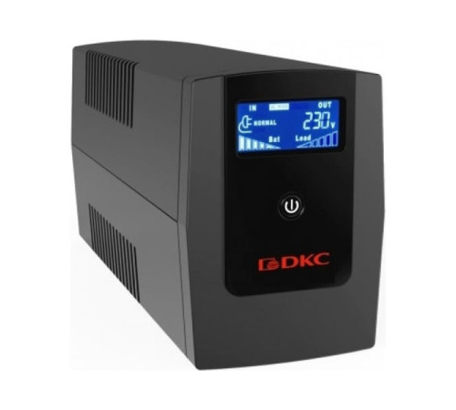 Линейно-интерактивный источник бесперебойного питания DKC 1200 ВА/720 Вт, 1/1, 4xIEC C13, USB + RJ45, LCD, INFOLCD1200I