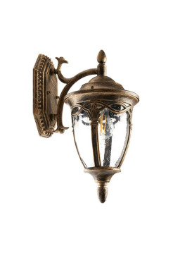 Садово-парковый светильник Feron PL681 на стену вниз 60W 230V E27, черное золото 11692