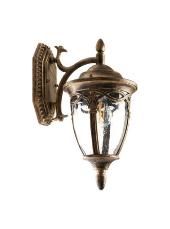 Садово-парковый светильник Feron PL681 на стену вниз 60W 230V E27, черное золото 11692