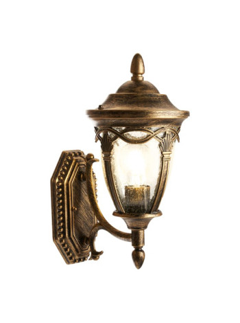 Садово-парковый светильник Feron PL682 на стену вверх 60W 230V E27, черное золото 11693