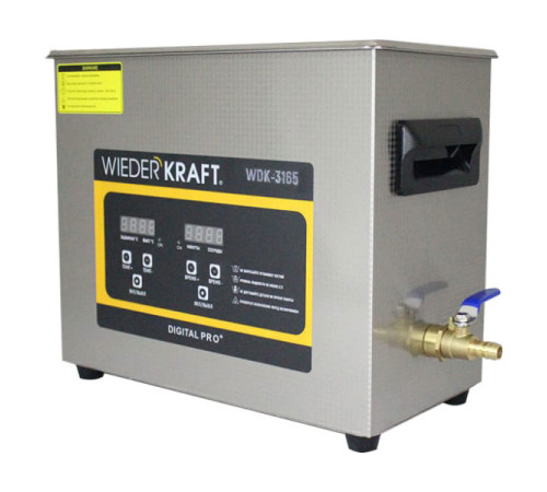 Ультразвуковая ванна WIEDERKRAFT (мойка) с подогревом 6,5 литров WDK-3165