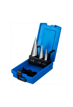 Набор ступенчатых сверл по металлу Зубр, сталь Р6М5, 3 шт 29670-4-30-H3_z01