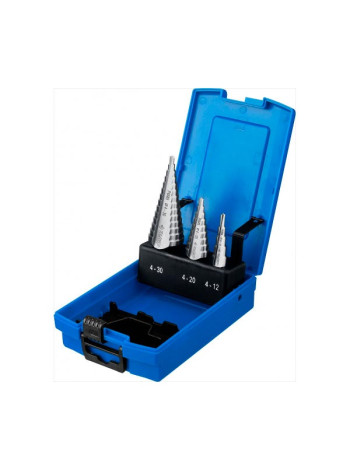 Набор ступенчатых сверл по металлу Зубр, сталь Р6М5, 3 шт 29670-4-30-H3_z01