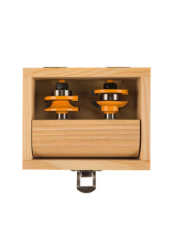 Набор фрез по дереву комбинированных рамочных (2 шт; 41.3х23 мм; R 12 мм; хвостовик 12 мм) Энкор 10590