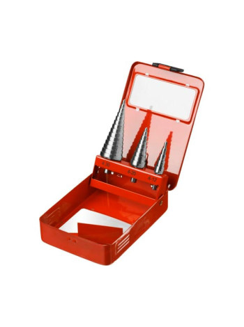 Набор ступенчатых сверл по металлу Зубр, сталь P4M2, 3 шт 29665-4-30-H3