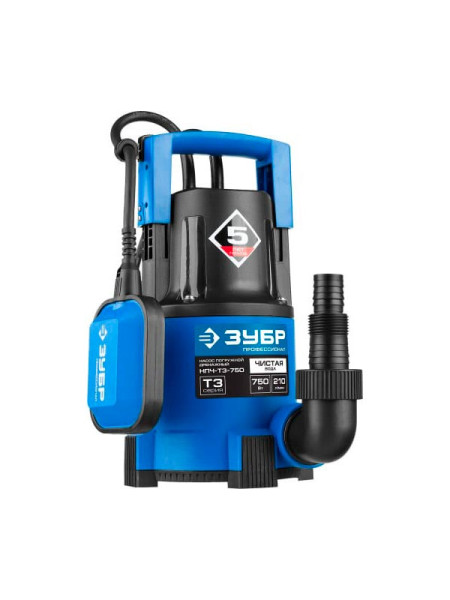 Погружной дренажный насос для чистой воды Зубр Профессионал НПЧ-Т3-750