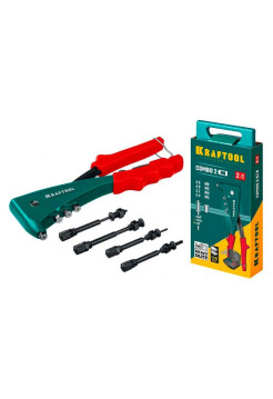 Комбинированный литой заклепочник в кейсе KRAFTOOL Combo2-M6 2 вида заклёпок 31180