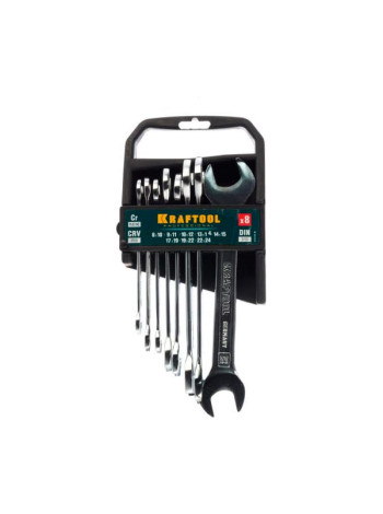 Набор рожковых гаечных ключей KRAFTOOL 8 шт, 8 - 24 мм 27033-H8C_z01