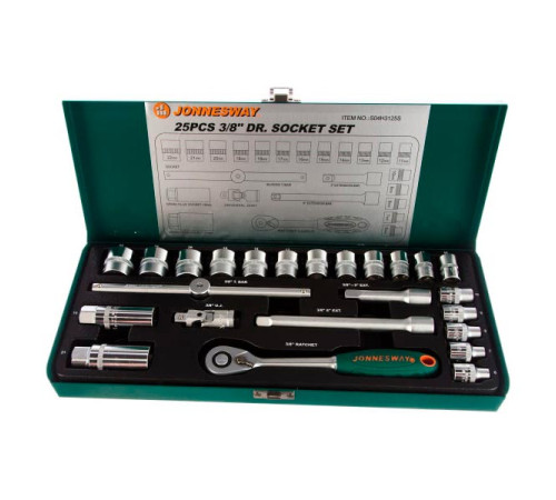 Набор торцевых головок 3/8"DR 6-22 мм Jonnesway S04H3125S