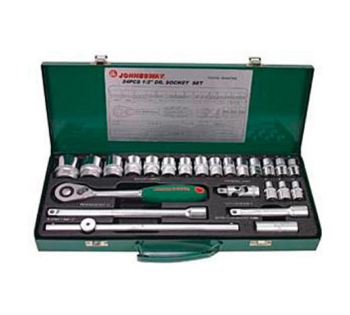 Набор торцевых головок (1/2"DR; 8-34 мм; 24 предмета) Jonnesway S04H4724S