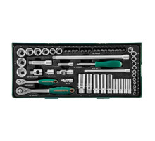 Набор торцевых головок 1/4" и 3/8"DR 57 предметов (ложемент) Jonnesway S04H3157ST (S04H3157SP)