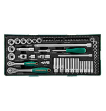 Набор торцевых головок 1/4" и 3/8"DR 57 предметов (ложемент) Jonnesway S04H3157ST (S04H3157SP)