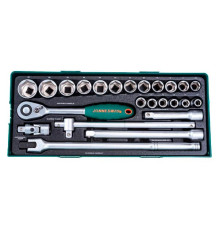 Набор торцевых головок 1/2"DR 10-32 мм 24 предмета (ложемент) Jonnesway S04H4524ST (S04H4524SP)