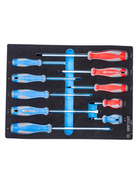 Набор отверток (ложемент, 10 предметов) KING TONY 9-31110MRV
