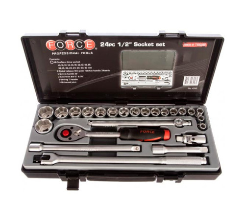Набор головок FORCE 1/2 24 предмета 10-32mm SL 4243