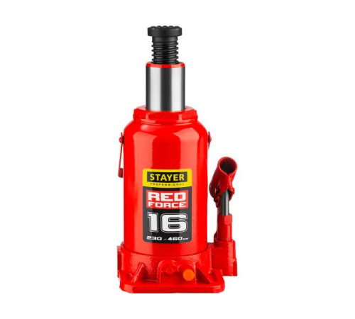 Бутылочный гидравлический домкрат Stayer RED FORCE 16т, 230-460 мм, 43160-16 43160-16_z01