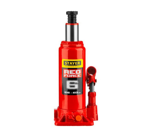 Бутылочный гидравлический домкрат Stayer RED FORCE 6т, 216-413 мм, 43160-6 43160-6_z01