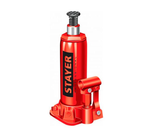 Бутылочный гидравлический домкрат Stayer RED FORCE 8т, 230-457 мм, 43160-8_z01