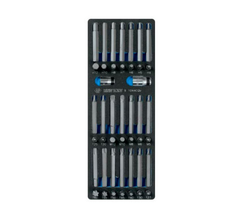 Набор вставок бит 10 мм TORX, SPLINE, HEX, ложемент, 44 предмета KING TONY 9-1044CQV