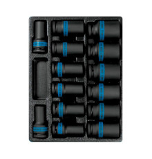 Набор ударных глубоких торцевых головок 3/4", ложемент, 14 шт. KING TONY 9-6414MP