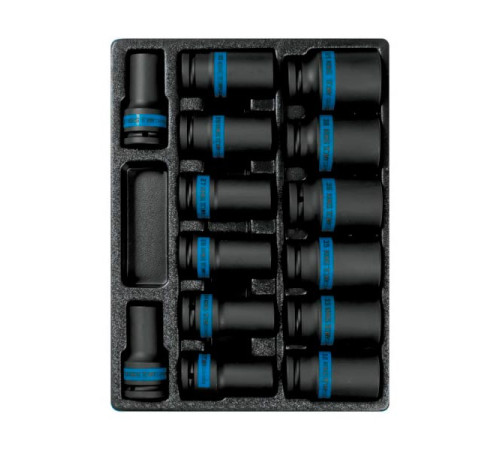 Набор ударных глубоких торцевых головок 3/4", ложемент, 14 шт. KING TONY 9-6414MP