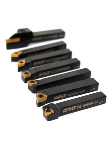 Набор резцов со сменными твердосплавными пластинами TiN (7 шт; 8 мм) MetalMaster 18334