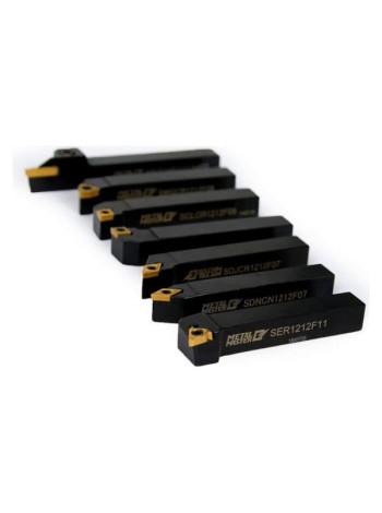 Набор резцов со сменными твердосплавными пластинами TiN (7 шт; 12 мм) MetalMaster 18336